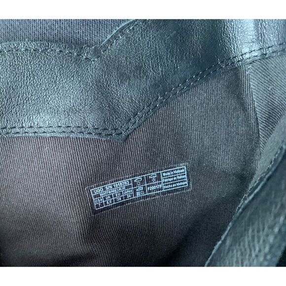 UGG Fraise Whipstitch Bow Black Suede Ankle Heel Bootie Boot Sz 7 - Picture 9 of 10